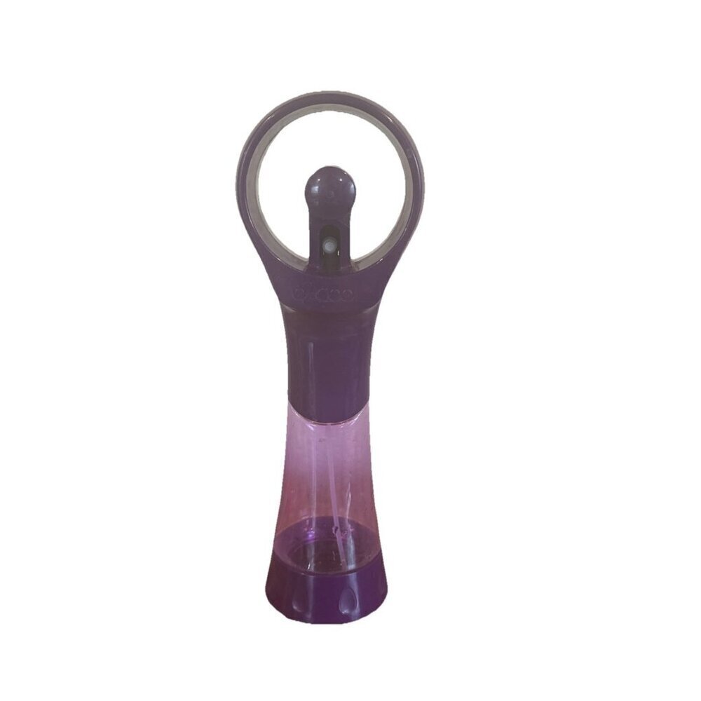 O2COOL Deluxe Handheld Battery Powered Water Misting Fan - purple Works Preowned